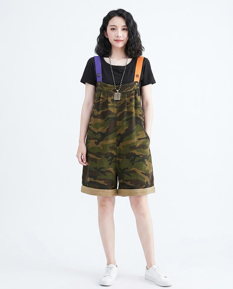 Heidi-Outlet - Yiwel | Camouflage-Print High-Waisted Pants Women