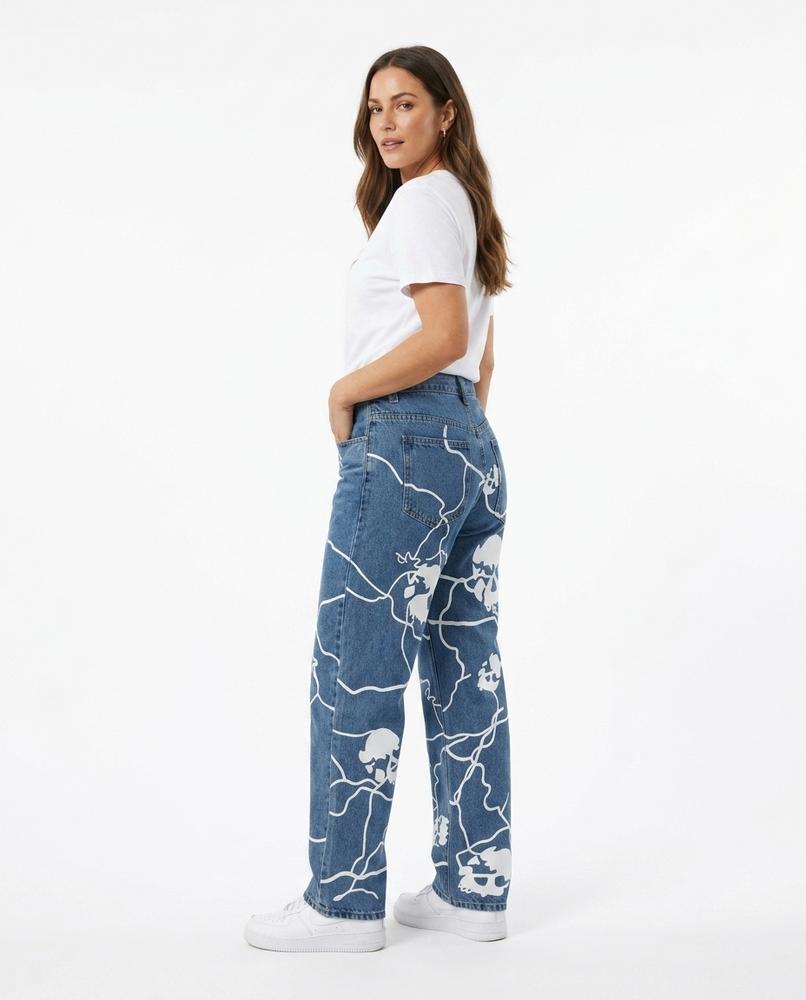 Heidi-Outlet - Letam | Graphic-Print Straight-Leg Pants Unisex