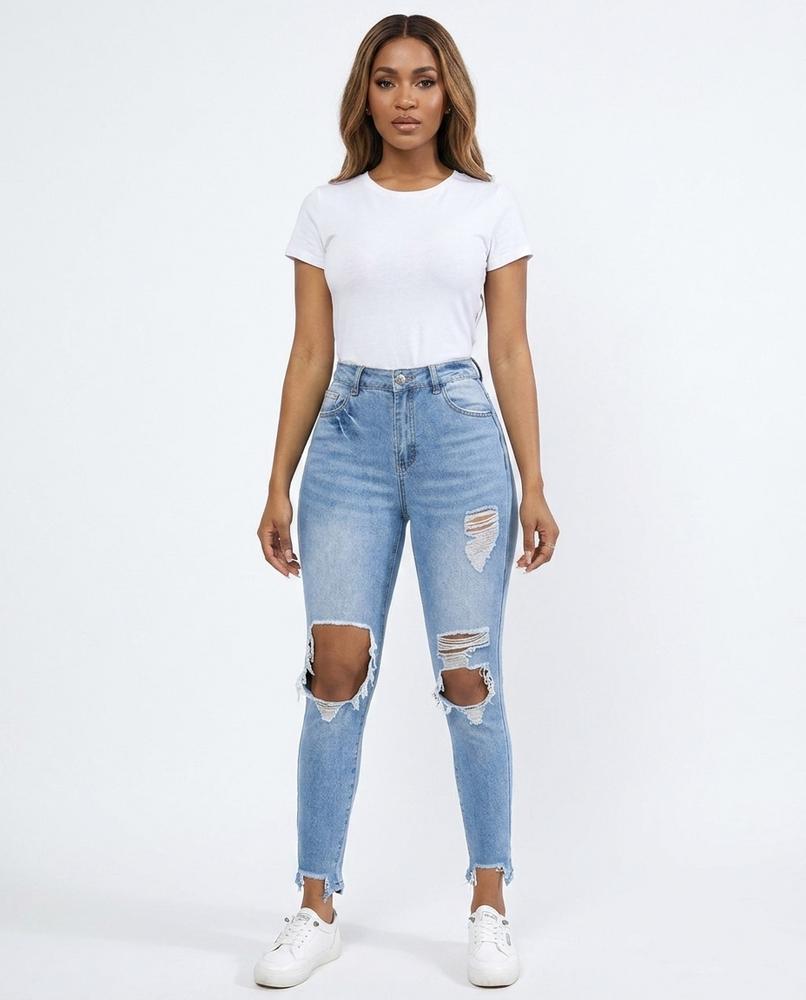 Heidi-Outlet - Vehem | High-Waisted Distressed Pants Women