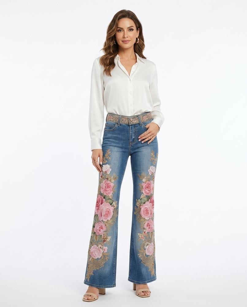 Heidi-Outlet - Nadis | Embroidered Flared Pants Women