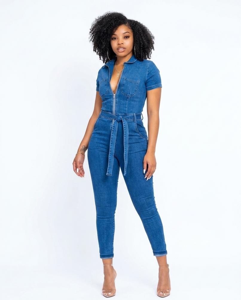 Heidi-Outlet - Suzak | Zip-Up Denim Jumpsuit Women