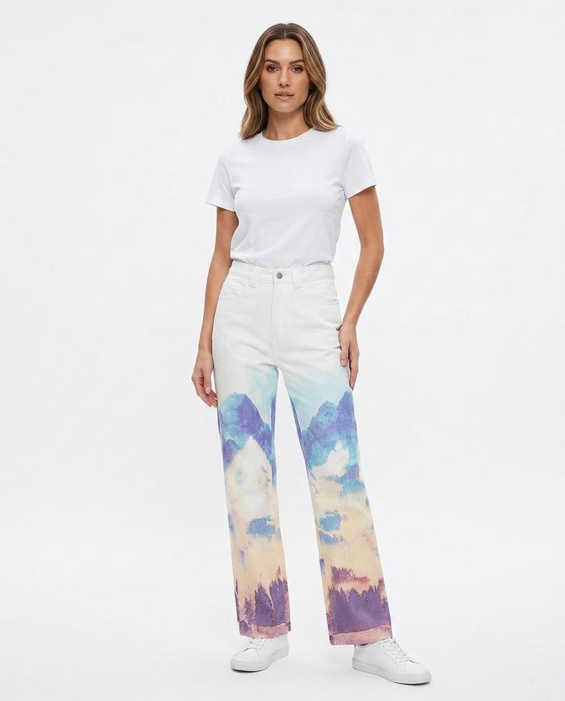 Heidi-Outlet - Yozuk | Printed Straight-Leg Pants Women
