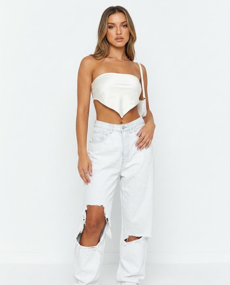 Heidi-Outlet - Rizem | Ripped Light-Wash Pants Women