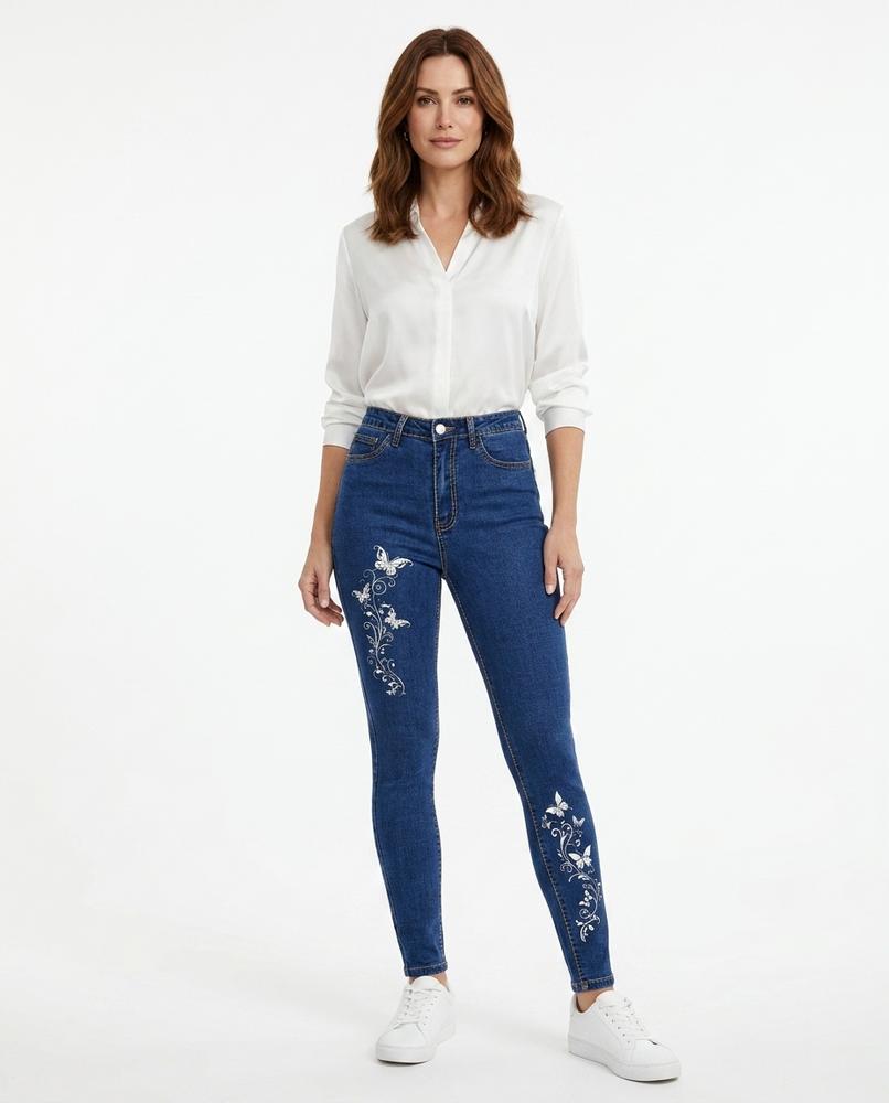 Heidi-Outlet - Tetom | Embroidered High-Waisted Pants Women