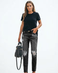 Heidi-Outlet - Zelid | Distressed Slim Fit Pants Women