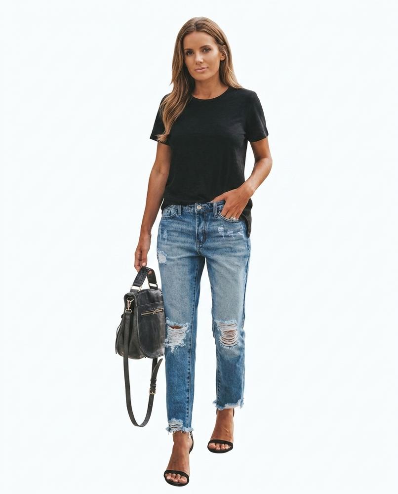 Heidi-Outlet - Zelid | Distressed Slim Fit Pants Women
