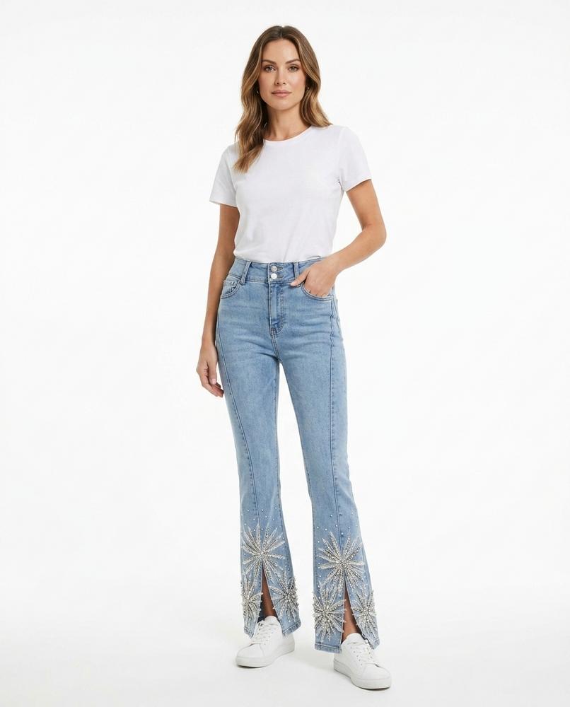 Heidi-Outlet - Cesut | Flared Embellished Pants Women