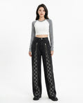 Heidi-Outlet - Vefiv | Checkerboard Zip-Detail Pants Unisex