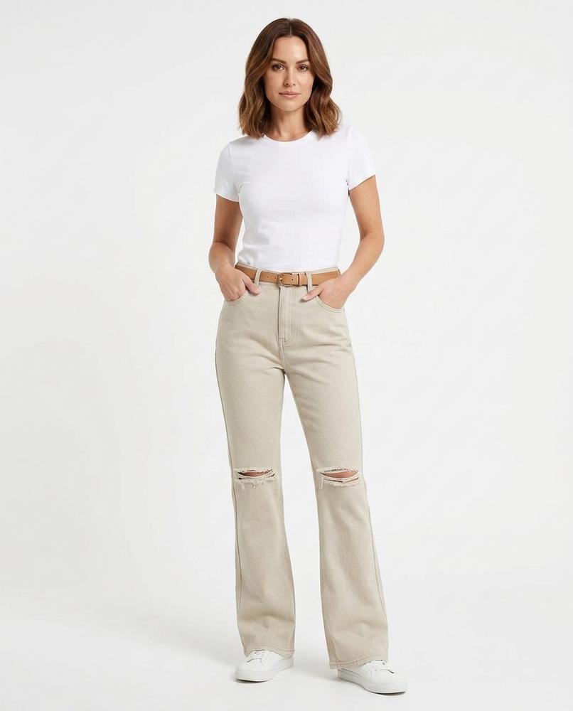 Heidi-Outlet - Rohar | High-Waisted Distressed Pants Women
