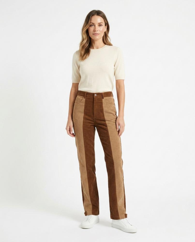 Heidi-Outlet - Munam | Color-Block Corduroy Pants Unisex