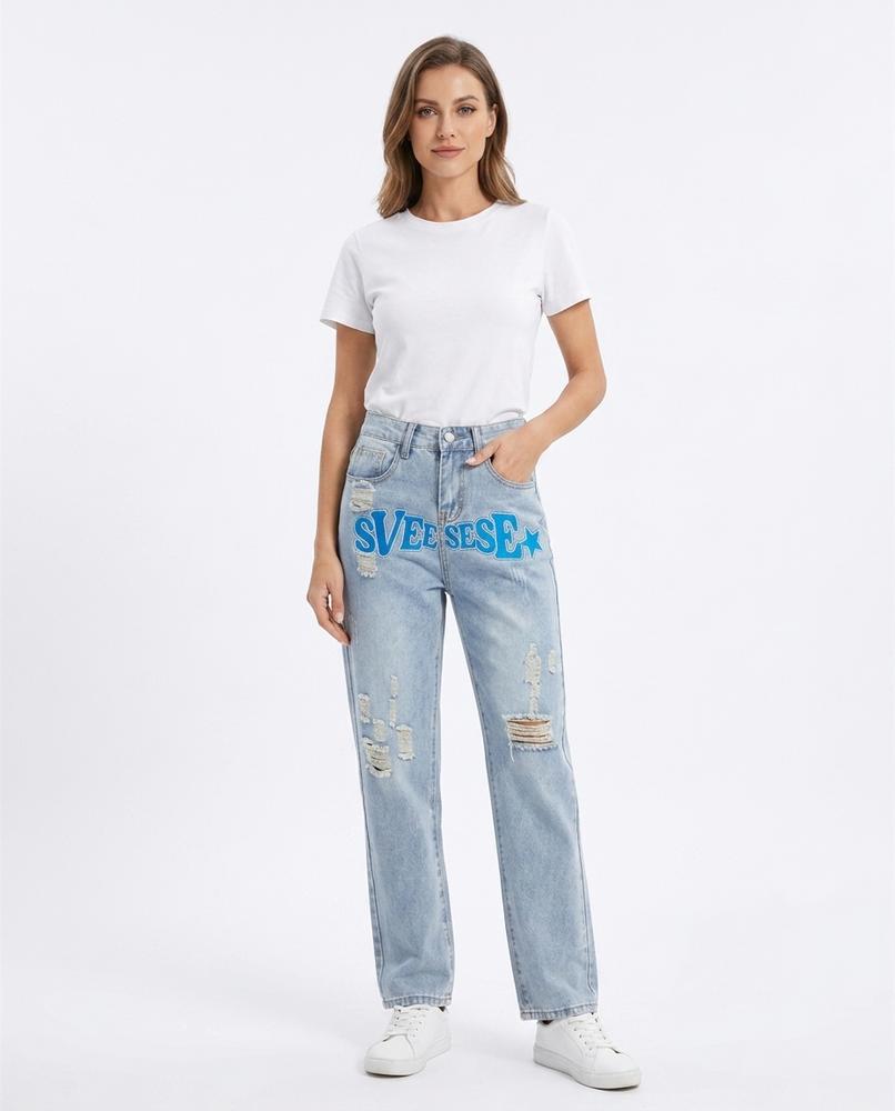 Heidi-Outlet - Nifim | Distressed Printed Pants Women