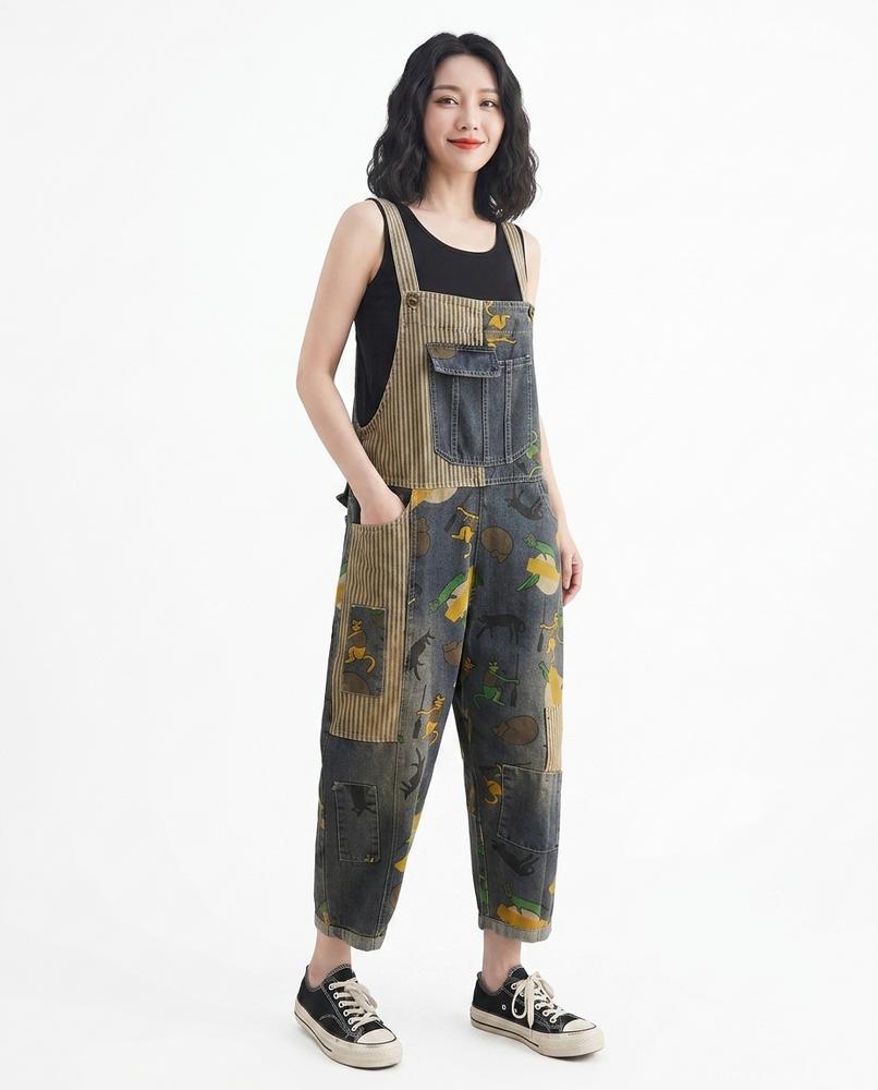 Heidi-Outlet - Eedan | Patchwork Printed Pants Women
