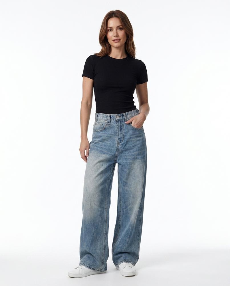 Heidi-Outlet - Aahet | Wide-Leg Washed-Out Pants Unisex