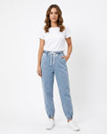 Heidi-Outlet - Magas | Jogger-Style Light-Wash Pants Women