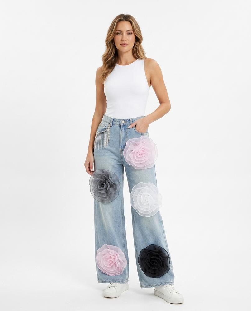 Heidi-Outlet - Lawik | Appliquéd Wide-Leg Pants Women