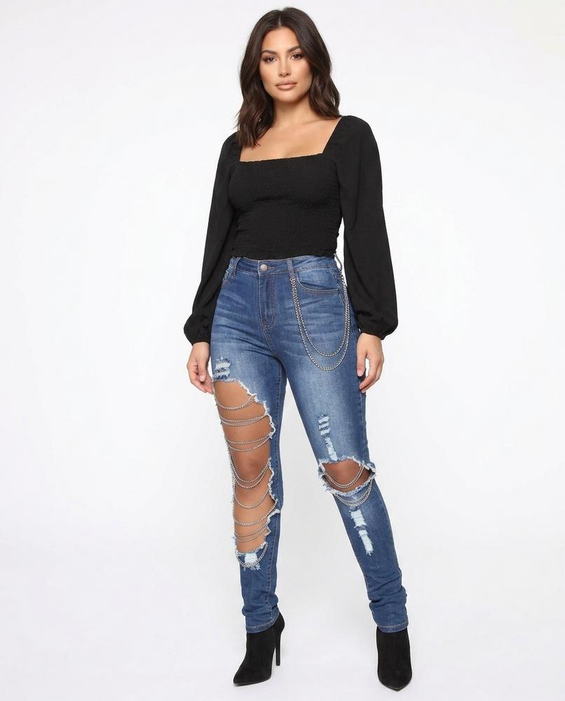 Heidi-Outlet - Losan | High-Waist Distressed Pants Women