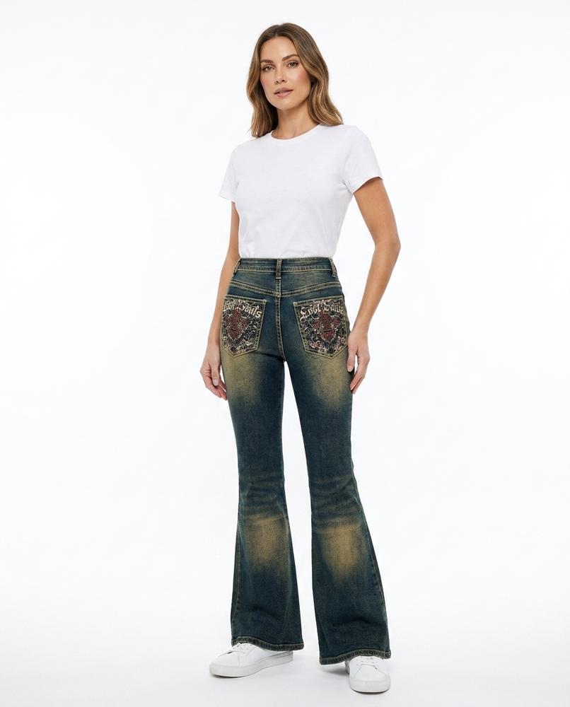 Heidi-Outlet - Timon | Flared Embroidered Pants Women