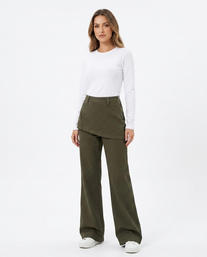 Heidi-Outlet - Lakot | Asymmetrical-Waist Wide-Leg Pants Women
