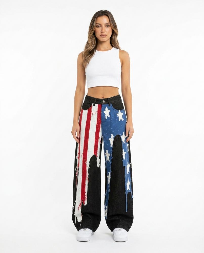 Heidi-Outlet - Yudam | Wide-Leg Appliquéd Pants Women