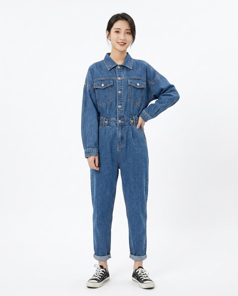 Heidi-Outlet - Cozun | Denim Button-Front Suit Women