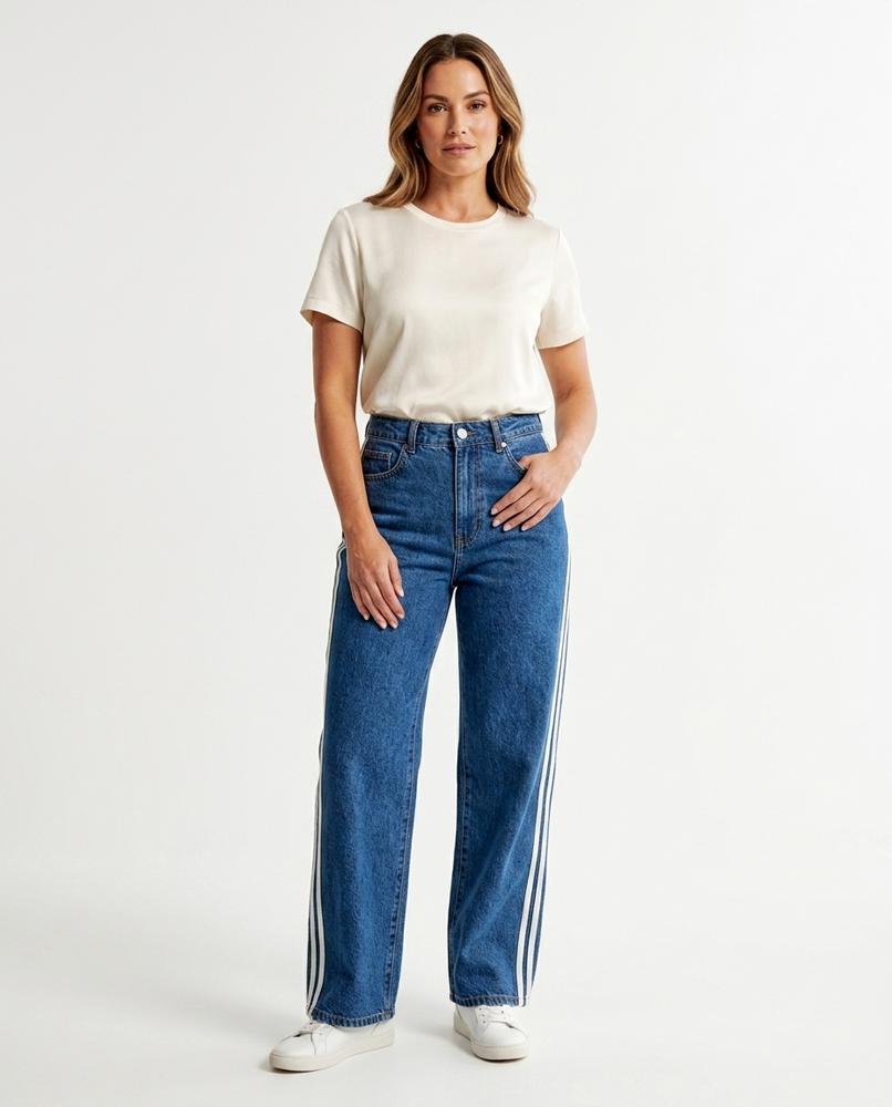 Heidi-Outlet - Eobon | Striped Wide-Leg Pants Women