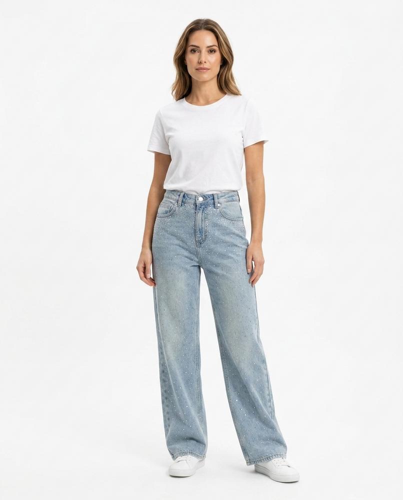 Heidi-Outlet - Sosim | Embellished Wide-Leg Pants Unisex