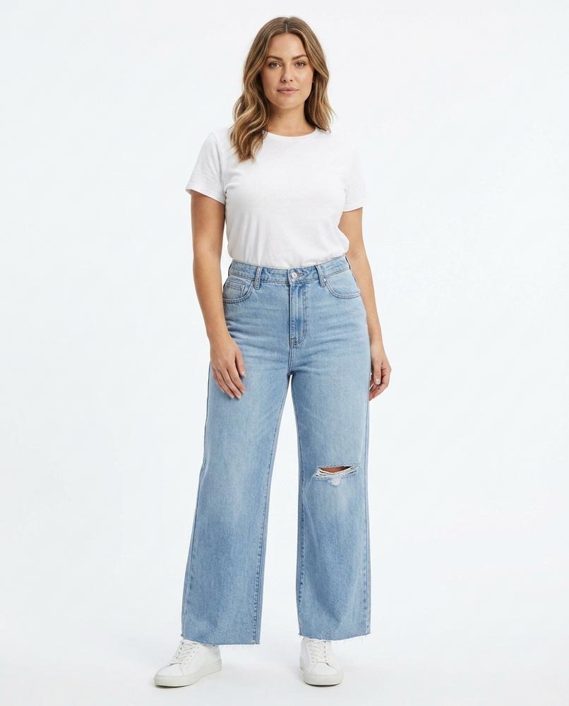 Heidi-Outlet - Kunon | Wide-Leg Ripped Pants Women
