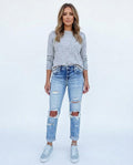 Heidi-Outlet - Dasal | High-Waist Distressed Pants Women