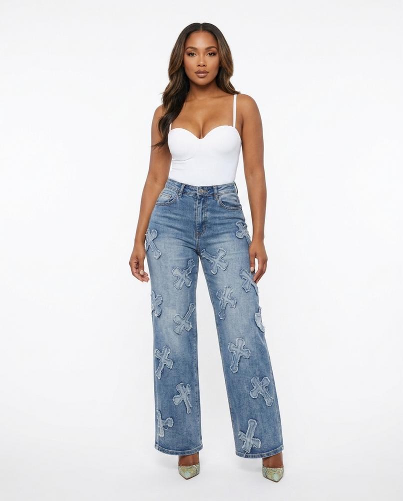 Heidi-Outlet - Cohal | High-Waisted Appliquéd Pants Women