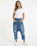 Heidi-Outlet - Lizal | Distressed Drop-Crotch Pants Unisex