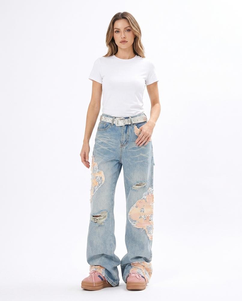 Heidi-Outlet - Mekor | Distressed Wide-Leg Pants Women