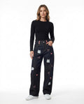 Heidi-Outlet - Tolen | Wide-Leg Embroidered Pants Women