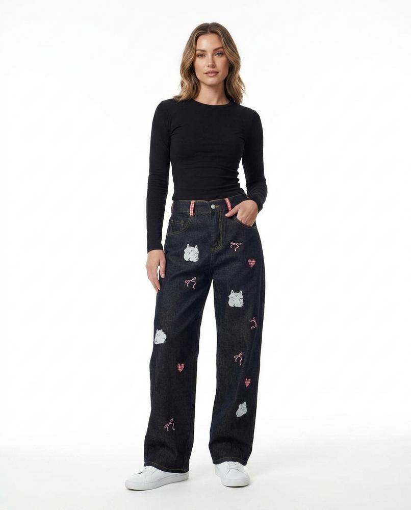 Heidi-Outlet - Tolen | Wide-Leg Embroidered Pants Women
