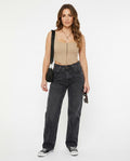 Heidi-Outlet - Eugor | High-Waist Straight-Leg Pants Women