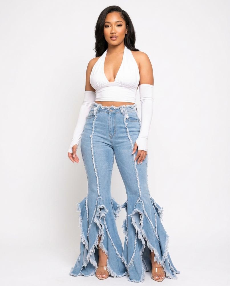 Heidi-Outlet - Luzer | Flared Frayed Pants Women