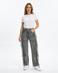 Heidi-Outlet - Lemev | Fringed Washed Pants Women