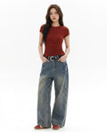 Heidi-Outlet - Lubev | Wide-Leg Washed Pants Unisex
