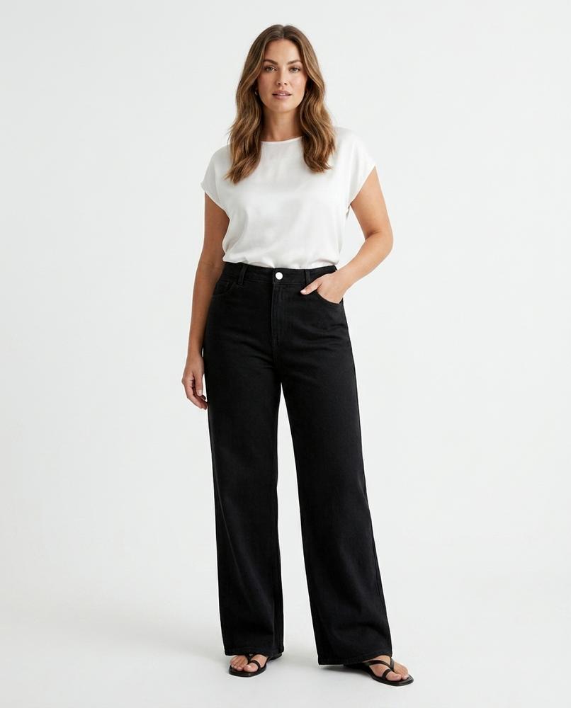 Heidi-Outlet - Aarom | Wide-Leg Denim Pants Women