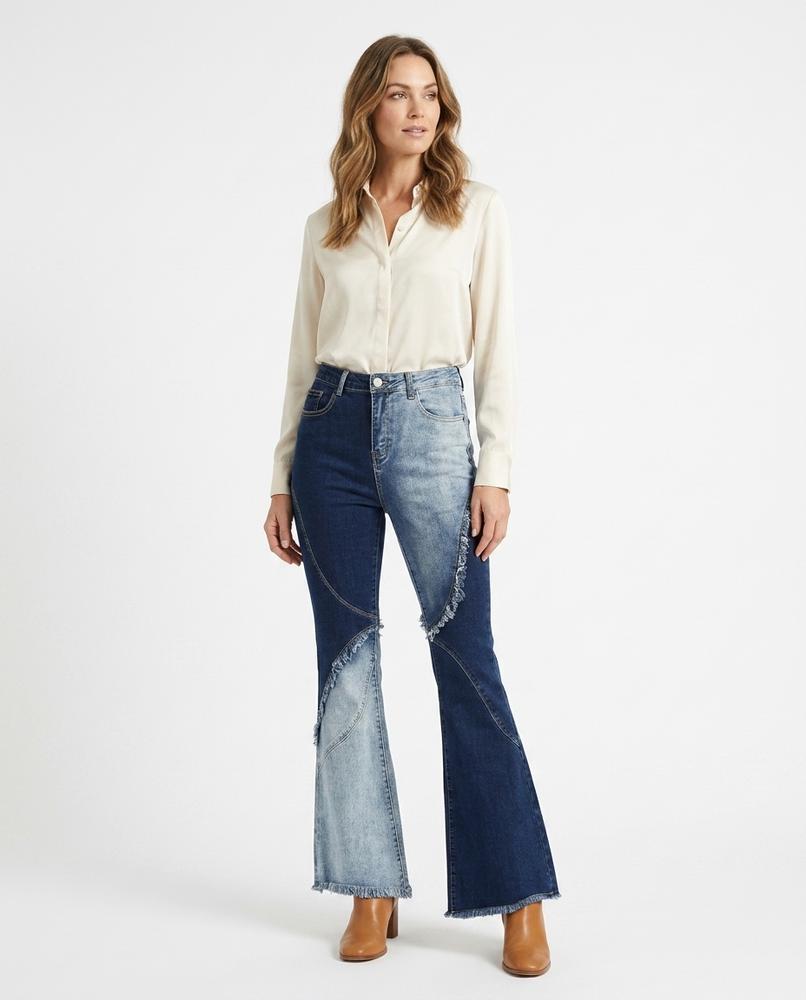 Heidi-Outlet - Ramer | Two-Tone Flared Pants Women