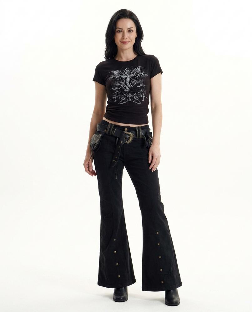 Heidi-Outlet - Cobam | Studded Flared Pants Women