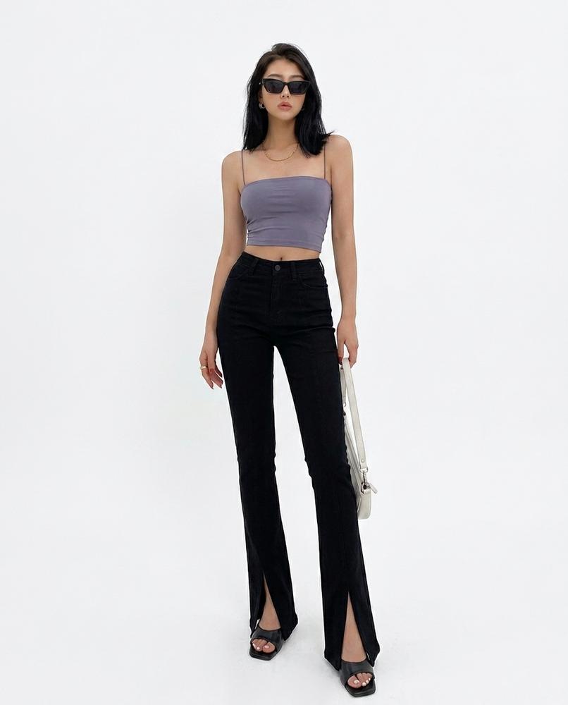 Heidi-Outlet - Vusor | Split-Hem High-Waist Pants Women