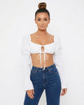 Heidi-Outlet - Sosir | Cropped Tie-Front Top Women