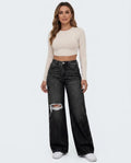 Heidi-Outlet - Tadin | High-Waisted Ripped Pants Women