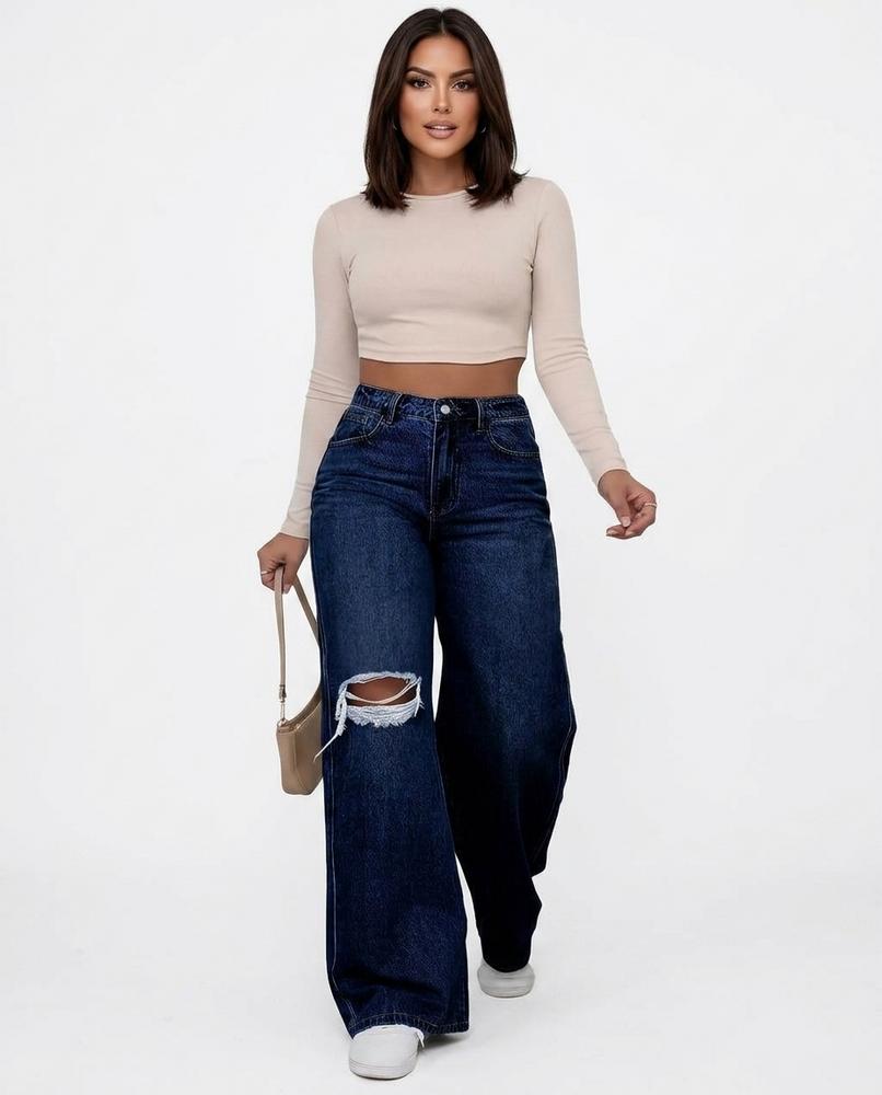 Heidi-Outlet - Tadin | High-Waisted Ripped Pants Women