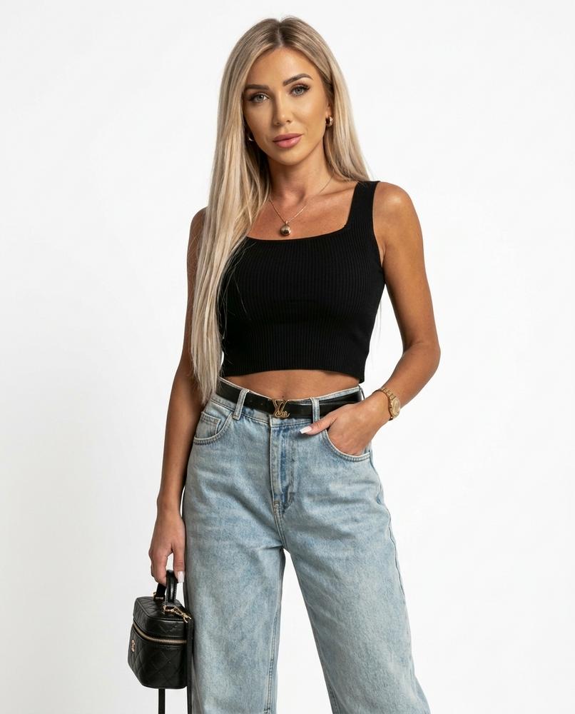Heidi-Outlet - Zatel | Ribbed Square Neck Top Women