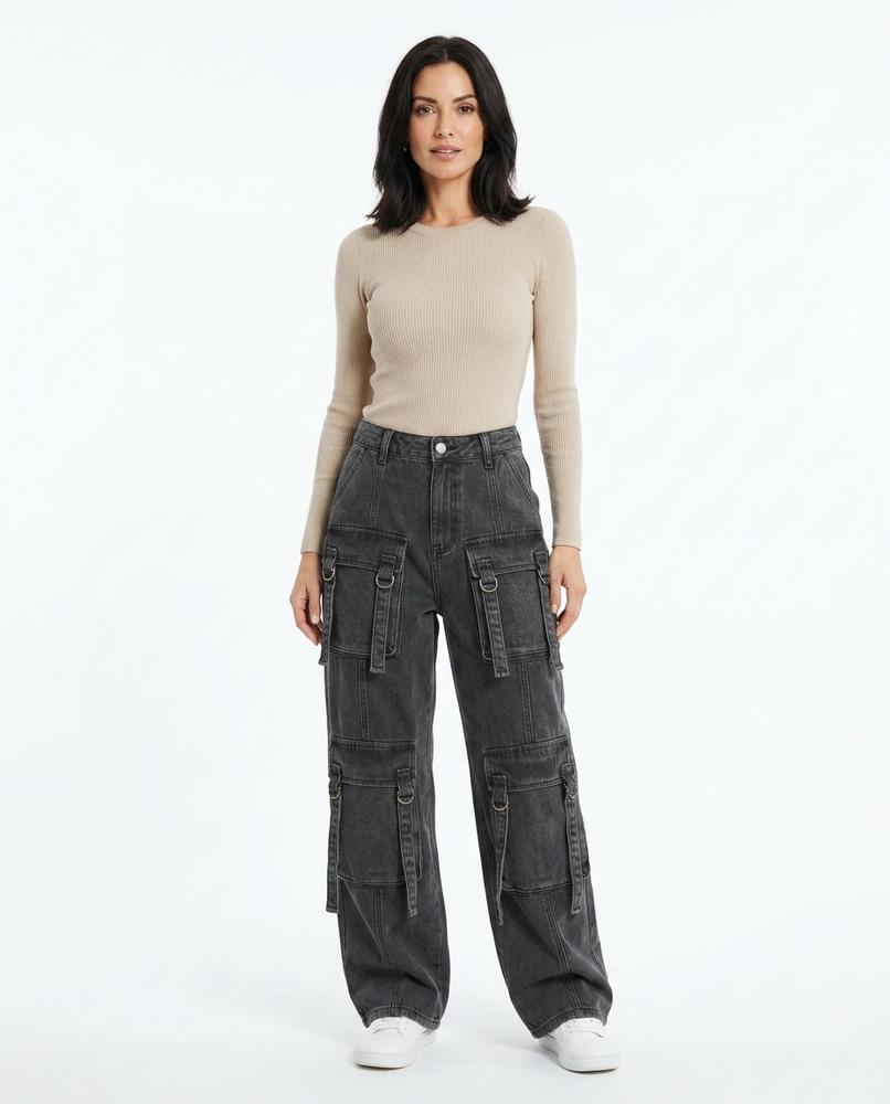 Heidi-Outlet - Kuvok | Wide-Leg Cargo Pants Unisex