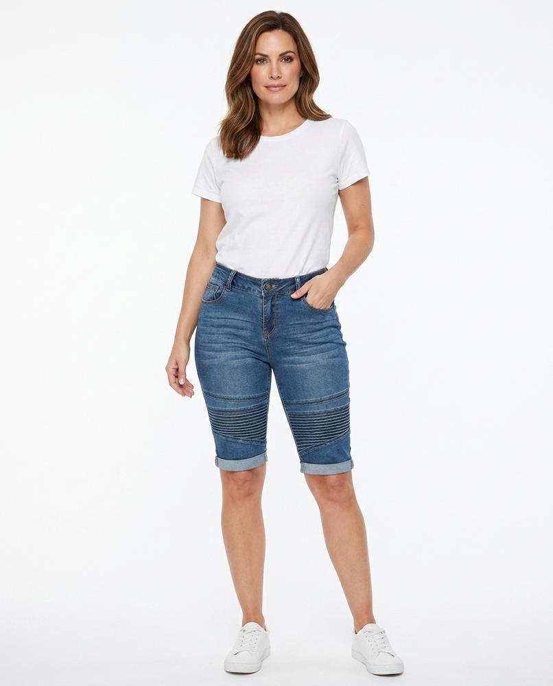 Heidi-Outlet - Mibat | Knee-Length Denim Pants Women