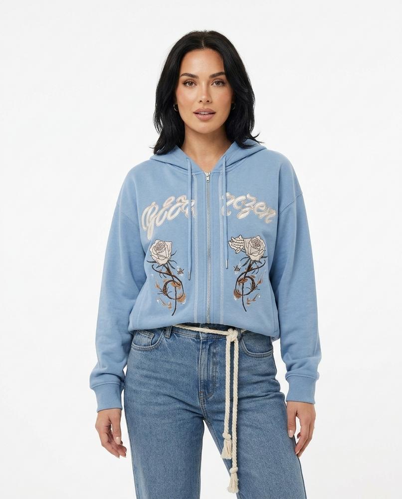 Heidi-Outlet - Totiv | Zip-Up Embroidered Hoodie Women