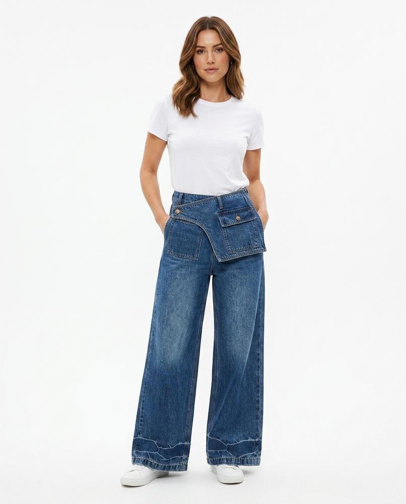 Heidi-Outlet - Kamar | Wide-Leg Asymmetrical Pants Women