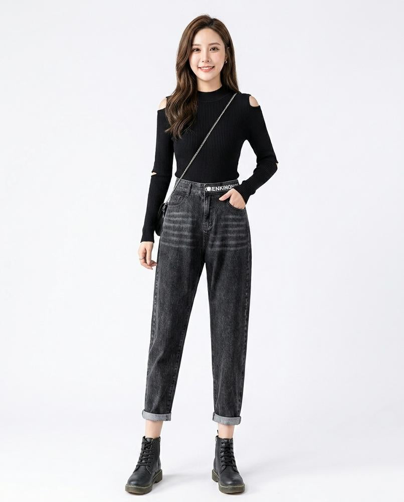 Heidi-Outlet - Yazad | High-Waisted Ankle-Length Pants Women